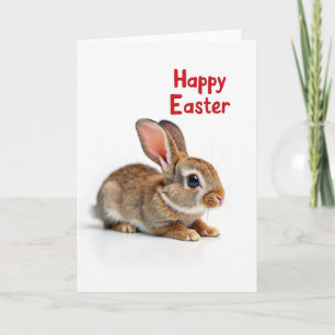 Brown Rabbit Pattern Spring Card