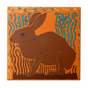 Brown Rabbit Tile, add text Tile
