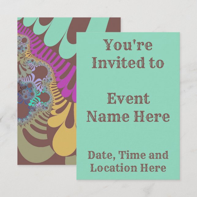 Brown Rainbow Mod Invitation (Front/Back)
