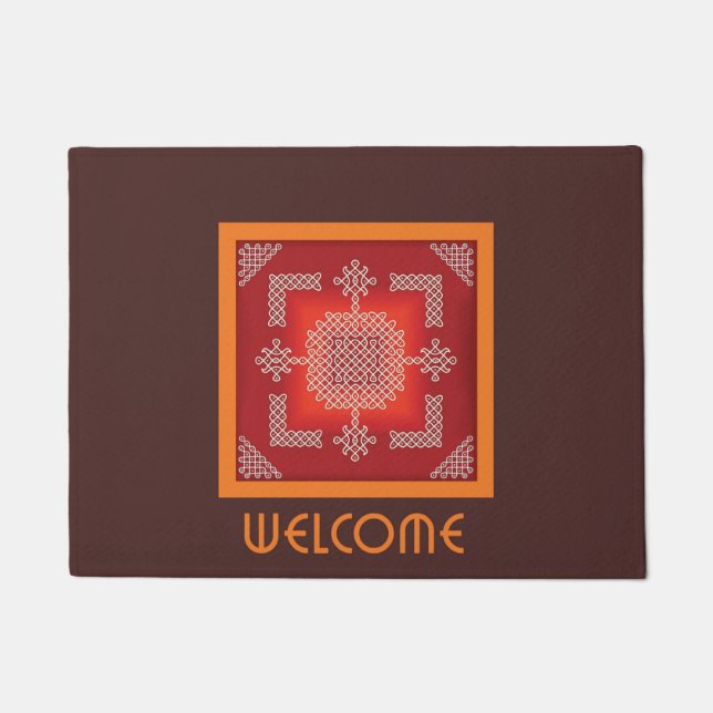Brown Rangoli door mat (Front)