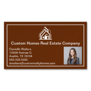 Brown Real Estate Company Realtor Photo Magnetic Business Card