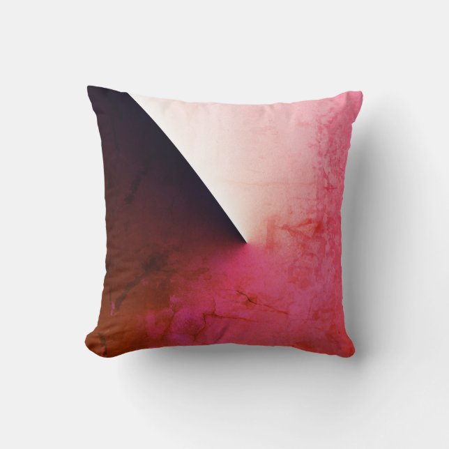 Brown Red Abstract Art Throw Pillow Cushion (Front)