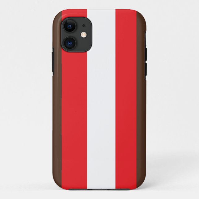 Brown, red and white stripes Case-Mate iPhone case (Back)