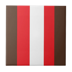 Brown, red and white stripes ceramic tile