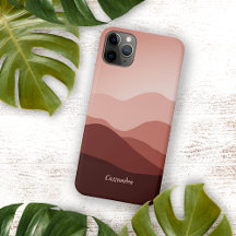 Brown Red Blush Peach Orange Abstract Art