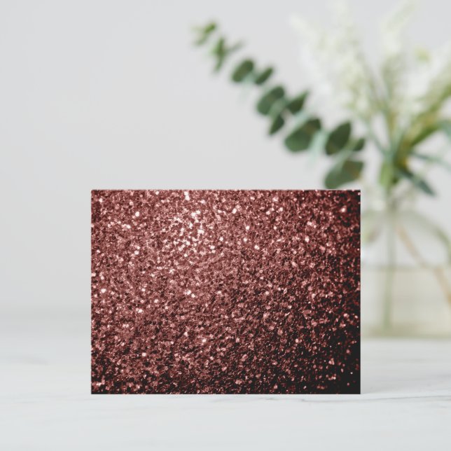 Brown Red faux Glitter sparkles Postcard (Standing Front)