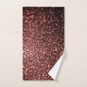 Brown Red Glitter sparkles Hand Towel