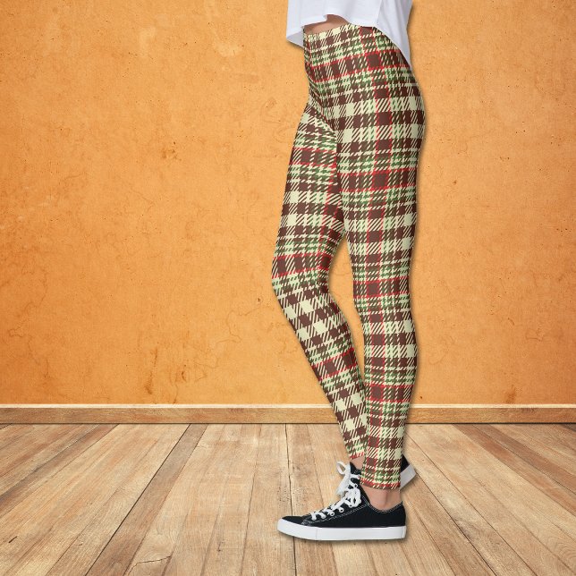 Brown Red Green Glen Plaid Pattern Leggings (Creator Uploaded)
