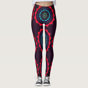 Brown, red Mandala  Legging