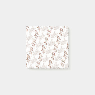 Brown Red Retro Vintage Leaf Pattern  Post-it Notes