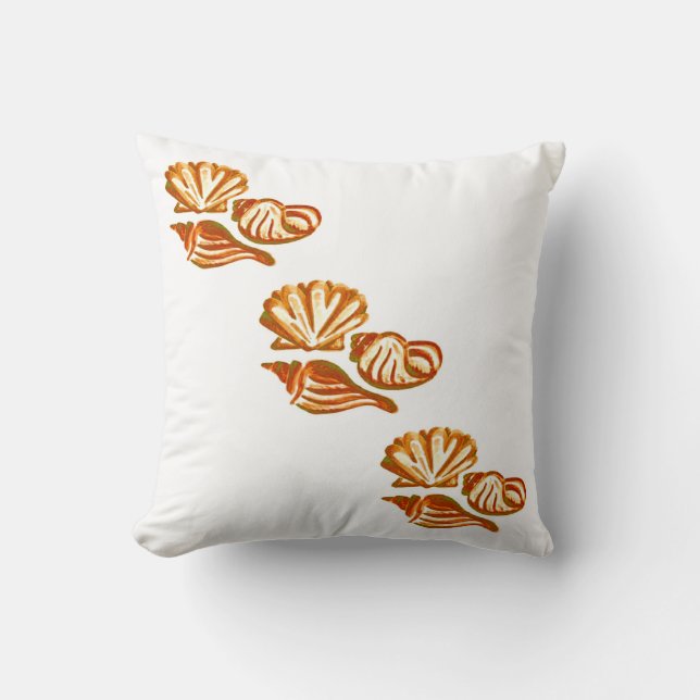 Brown Red Seashells Cushion (Front)