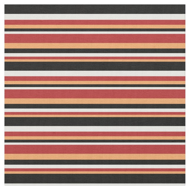 Brown, Red, White, and Black Coloured Pattern Fabric (Close Up)