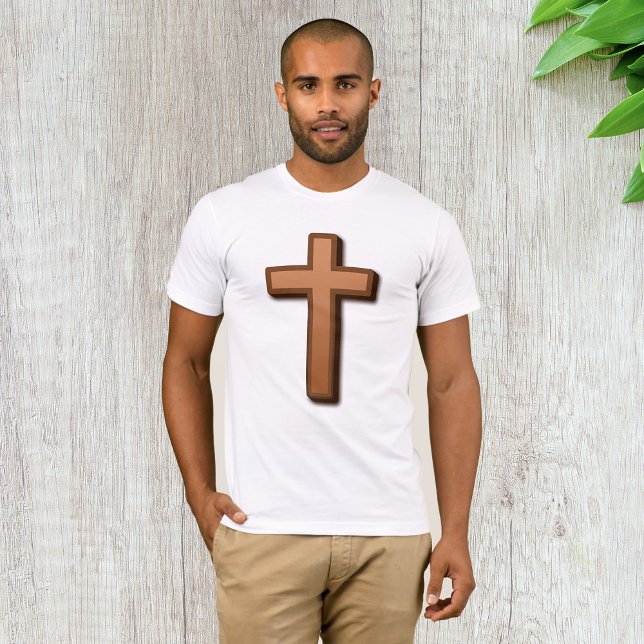 Brown Religious Cross Mens T-Shirt (Creator Uploaded)