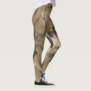 Brown Reptile Camouflage Leggings