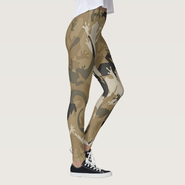 Brown Reptile Camouflage Leggings (Right)
