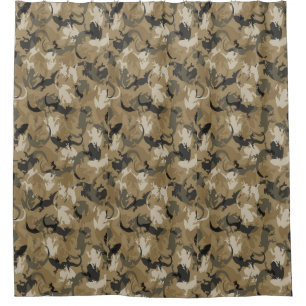 Brown Reptile Camouflage Shower Curtain