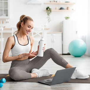 brown retro circles yoga mat