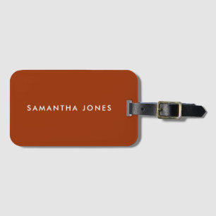 Brown Retro Minimalist Modern Luggage Tag