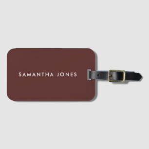 Brown Retro Minimalist Modern Luggage Tag