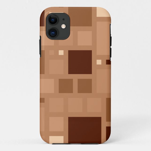 Brown Retro Modern Squares Pattern Case-Mate iPhone Case (Back)