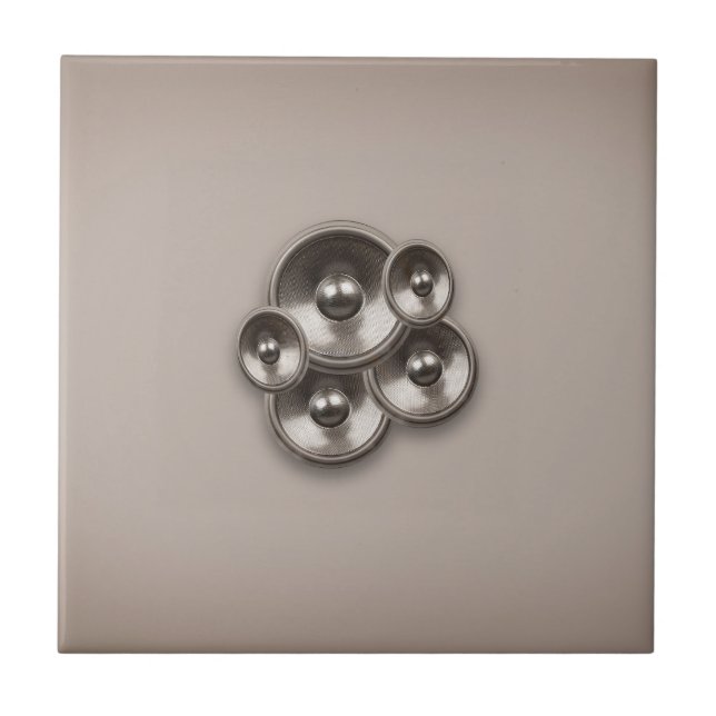 Brown retro music speakers tile (Front)