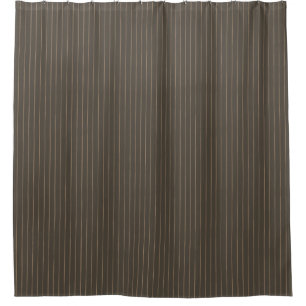Brown retro pinstripes shower curtain
