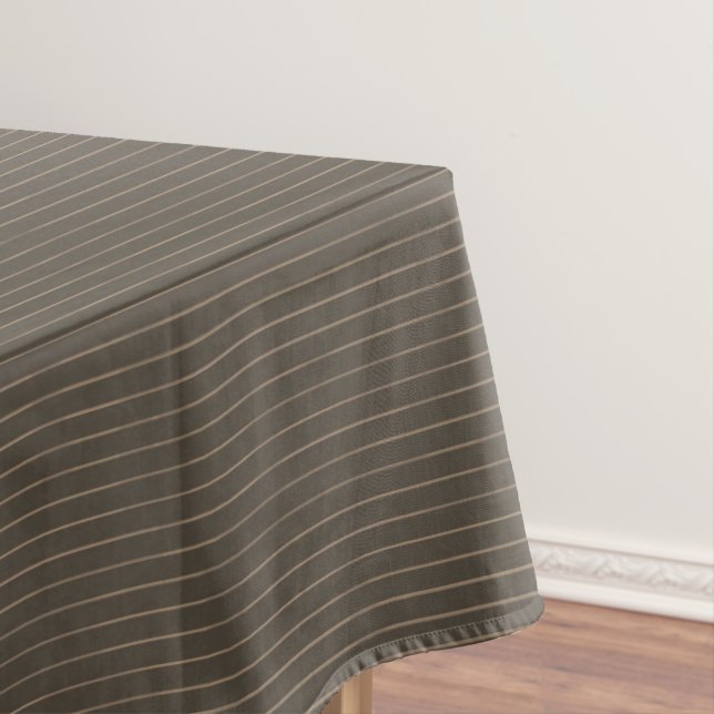 Brown retro pinstripes tablecloth (In Situ)