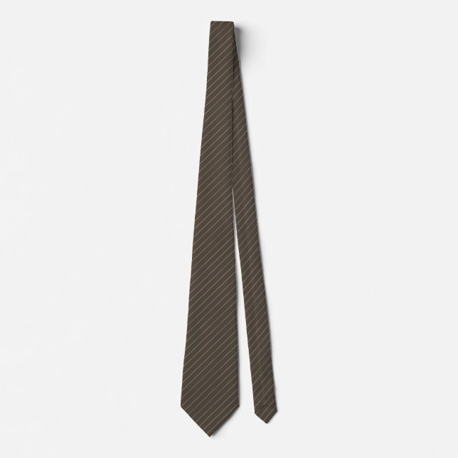 Brown retro pinstripes tie (Front)