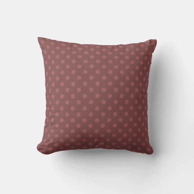 Brown , retro, polka dot , brown polka dot cushion (Front)