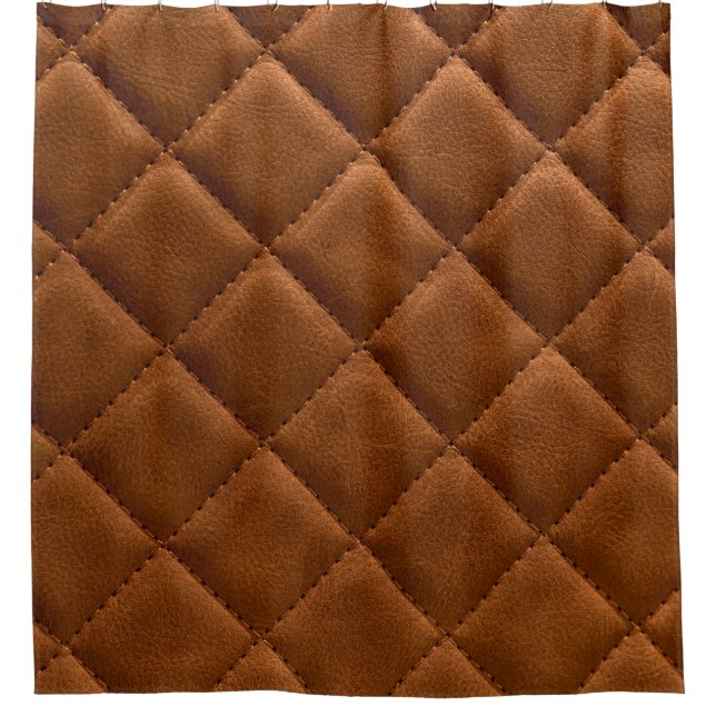 Brown rhombuses leather background shower curtain (Front)