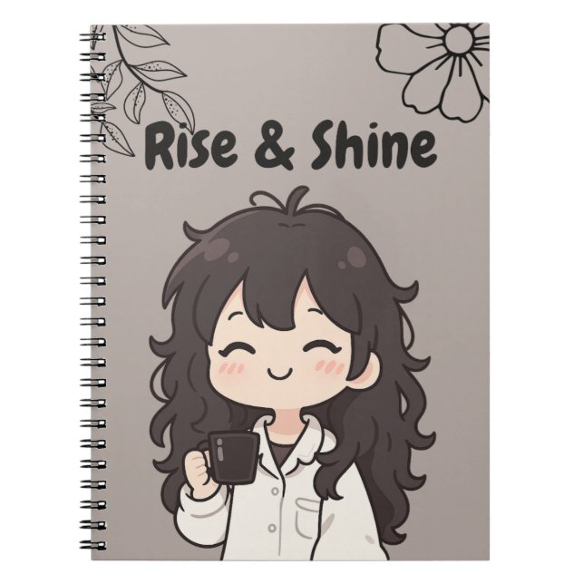 Brown Rise & Shine Notebook (Front)
