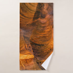 Brown rock formation bath towel