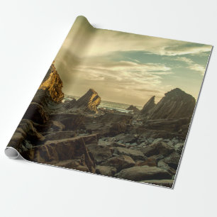 BROWN ROCK FORMATION WRAPPING PAPER