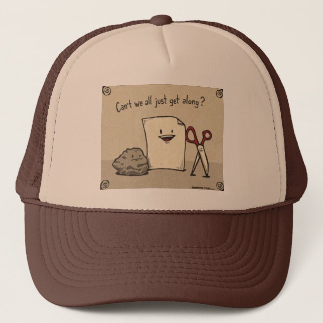 Brown Rock Paper Scissors Hat (Front)