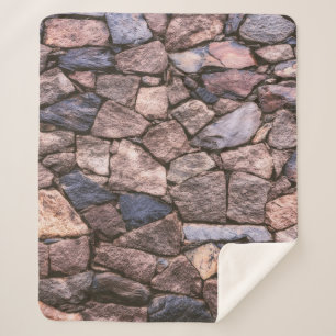 Brown rock wall sherpa blanket