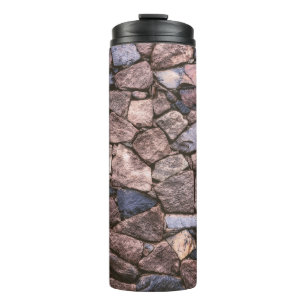 Brown rock wall thermal tumbler
