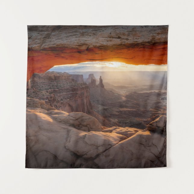 BROWN ROCKY MOUNTAIN DURING SUNSET TAPESTRY (Front)