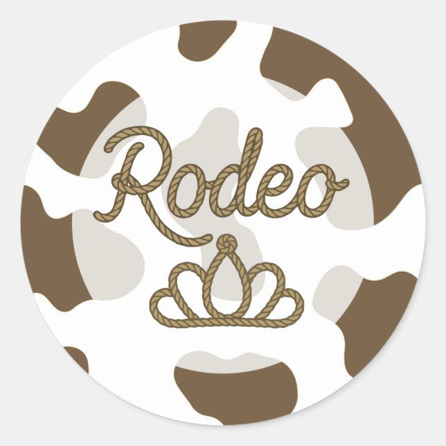 Brown Rodeo Queen Country Western Tiara Crown  Classic Round Sticker (Front)