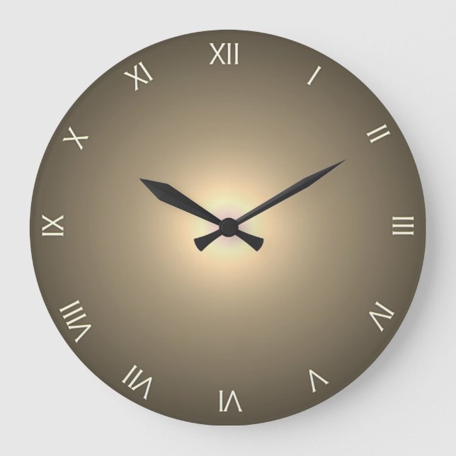 Brown Roman Numerals Large Clock (Front)