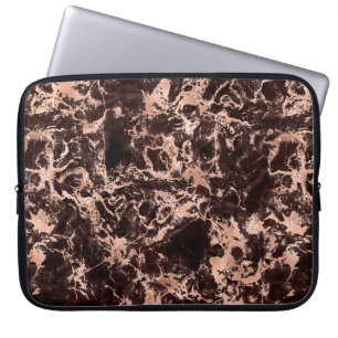 Brown Rose Gold Marble Laptop Sleeve