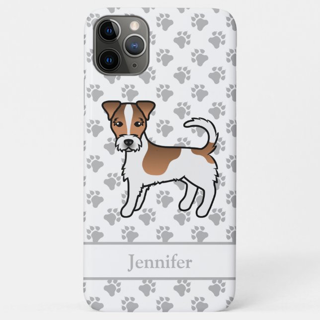 Brown Rough Coat Jack Russell Terrier Dog & Name Case-Mate iPhone Case (Back)