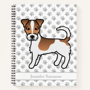 Brown Rough Coat Jack Russell Terrier Dog & Name Notebook