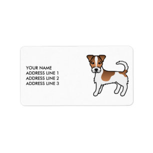 Brown Rough Coat Jack Russell Terrier Dog & Text Label