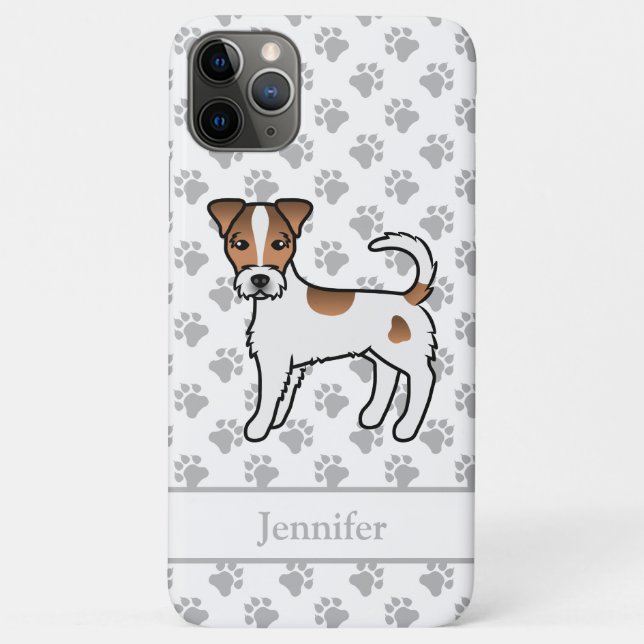 Brown Rough Coat Parson Russell Terrier & Name Case-Mate iPhone Case (Back)