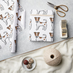 Brown Rough Coat Parson Russell Terrier Pattern Wrapping Paper