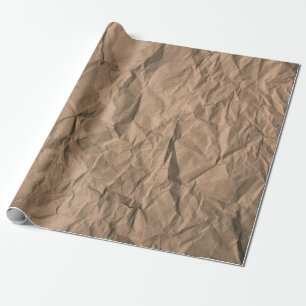 Brown rough crumpled recycled paper texture