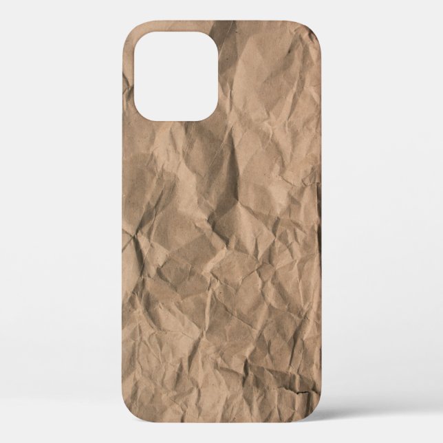 Brown rough crumpled recycled paper texture Case-Mate iPhone case (Back)