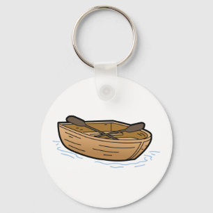 Brown Row Boat Key Ring