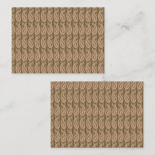 Brown rug featuring a detailed motif pattern with appointment card