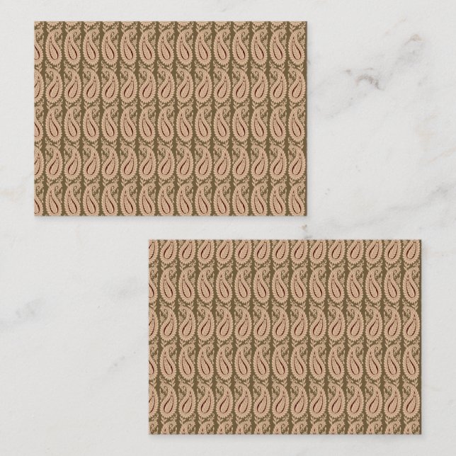 Brown rug featuring a detailed motif pattern with  appointment card (Front/Back)